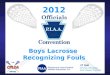 2012 Boys Lacrosse Recognizing Fouls JT Noll CPLOA, Secretary COC District 3 Official