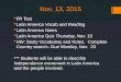 Nov. 13, 2015  FR Test  Latin America Vocab and Reading  Latin America Notes  Latin America Quiz Thursday, Nov. 19  HW: Study Vocabulary and Notes