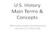U.S. History Main Terms & Concepts