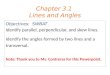 Chapter 3.1 Lines and Angles