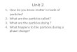 Unit 2 1.How do you know matter is made of particles? 2.What are the particles called? 3.What are the particles doing ? 4.What happens to the particles