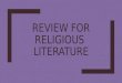 REVIEW FOR RELIGIOUS LITERATURE. A MYTH IS A STORY EXPLAINS WHAT?