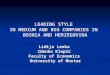 LEADING STYLE IN MEDIUM AND BIG COMPANIES IN BOSNIA AND HERZEGOVINA Lidija Lesko Zdenko Klepić Faculty of Economics University of Mostar