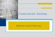 Framework for Teaching Effective Lesson Planning