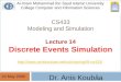 Dr. Anis Koubâa CS433 Modeling and Simulation