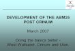 DEVELOPMENT OF THE ABM25 POST CRINUM March 2007 Doing the basics better - West Wallsend, Crinum and Ulan