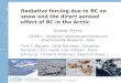 Radiative forcing due to BC on snow and the direct aerosol effect of BC in the Arctic Gunnar Myhre CICERO – Center for International Climate and Environmental