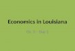 Economics in Louisiana Ch. 3 – Day 1. Economics The study of the production, distribution, and consumption of goods and services