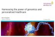 Harnessing the power of genomics and personalised healthcare Mene Pangalos Festival of Genomics21 January 2016