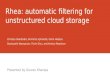 Rhea: automatic filtering for unstructured cloud storage Christos Gkantsidis, Dimitrios Vytiniotis, Orion Hodson, Dushyanth Narayanan, Florin Dinu, and