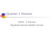 Quarter 1 Review MSM - 2 Review Mayfield Woods Middle School