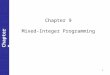1 Chapter 9 Mixed-Integer Programming. 2 Chapter 9 Enumeration approach for 20 objects (0,1): 2 20 possibilities, evaluate each case for satisfying constraint