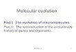 Molecular evolution Part I: The evolution of macromolecules