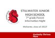 STILLWATER JUNIOR HIGH SCHOOL 7th grade Parent Information Night