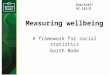 Measuring wellbeing A framework for social statistics Garth Bode ESA/STAT/AC.161/2