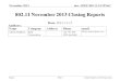 Doc.: IEEE 802.11-13/1254r1 Report November 2013 Adrian Stephens, Intel CorporationSlide 1 802.11 November 2013 Closing Reports Date: 2013-11-15 Authors: