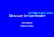 Discussant for Last Session Bob Balzer Teknowledge Architectural Issues