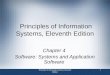Principles of Information Systems, Eleventh Edition 1 Chapter 4 Software: Systems and Application Software