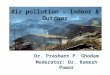 Air pollution – Indoor & Outdoor Dr. Prashant P. Ghodam Moderator: Dr. Ramesh Pawar