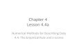 Chapter 4 Lesson 4.4a Numerical Methods for Describing Data