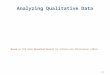 1–1 Analyzing Qualitative Data Based on the book Educational Research by Johnson and Christensen (2013)