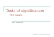 Tests of significance: The basics BPS chapter 14 © 2006 W.H. Freeman and Company