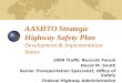 AASHTO Strategic Highway Safety Plan Development & Implementation Status 2004 Traffic Records Forum David M. Smith Senior Transportation Specialist, Office