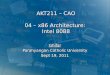 AKT211 – CAO 04 – x86 Architecture: Intel 8088 Ghifar Parahyangan Catholic University Sept 19, 2011 Ghifar Parahyangan Catholic University Sept 19, 2011