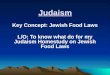 Judaism Key Concept: Jewish Food Laws L/O: To know what do for my Judaism Homestudy on Jewish Food Laws