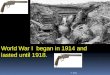 E. Napp World War I began in 1914 and lasted until 1918
