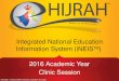 2016 Academic Year Clinic Session Integrated National Education Information System (iNEIS TM )