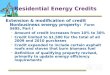 Residential Energy Credits Extension & modification of credit Nonbusiness energy property: Form 5695, Part I Amount of credit increases from 10% to 30%