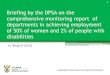 Leading the Public Service to Higher Productivity Briefing by the DPSA on the comprehensive monitoring report of departments in achieving employment of