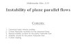 Multimedia files -3/13 Instability of plane parallel flows Contents: 1.Canonical basic velocity profiles 2.Critical Reynolds numbers for the canonical