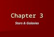 Chapter 3 Stars & Galaxies. What is a huge collection of stars called? galaxy