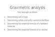 Gravimetric analysis Four example problems 1.Determining salt in foodDetermining salt in food 2.Determining sulfate and sulfur content in fertiliserDetermining