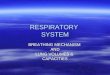 RESPIRATORY SYSTEM BREATHING MECHANISM AND LUNG VOLUMES & CAPACITIES