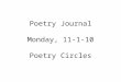 Poetry Journal Monday, 11-1-10 Poetry Circles. Poetry Journal, 11-1-10 Everyone number your papers 1-24 and write the following on line 1: My love is
