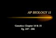 AP BIOLOGY 11 Genetics: Chapter 14  15 Pg. 247 - 286