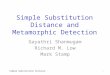 Simple Substitution Distance and Metamorphic Detection Simple Substitution Distance 1 Gayathri Shanmugam Richard M. Low Mark Stamp