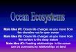 Main Idea #1: Ocean life changes as you move from the shoreline out to open ocean Main Idea #2: Ocean life changes as you move from the surface to the