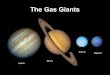 The Gas Giants. Jupiter Exploration of Jupiter Four large moons of Jupiter discovered by Galileo (and now called the Galilean satellites) Great Red Spot