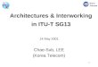 Korea Telecom 1 Architectures  Interworking in ITU-T SG13 14 May 2001 Chae-Sub, LEE (Korea Telecom)