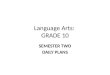 Language Arts: GRADE 10 SEMESTER TWO DAILY PLANS