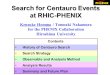 Search for Centauro Events at RHIC-PHENIX Kensuke Homma / Tomoaki Nakamura for the PHENIX Collaboration Hiroshima University Contents History of Centauro