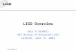 LIGO-G030250-01-M LIGO Overview Gary H Sanders NSF Review of Advanced LIGO Caltech, June 11, 2003