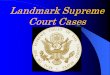 Landmark Supreme Court Cases. Marbury v. Madison Before President John Adams was leaving the Presidency he appointed many new federal judges  like John