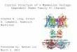 Crystal Structure of a Mammalian Voltage-Dependent Shaker Family K+ Channel Stephen B. Long, Ernest B. Campbell, Roderick MacKinnon Presented by: Nathan