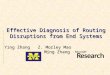 1 Effective Diagnosis of Routing Disruptions from End Systems Ying Zhang Z. Morley Mao Ming Zhang