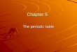 Chapter 5 The periodic table. Our periodic table is arranged by order of increasing atomic number. This is called the periodic law